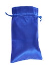 Blue drawstring bag packaging isolated Royalty Free Stock Photo