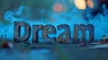 Blue Dream concept creative horizontal art poster.