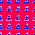 Blue Dreams icon isolated seamless pattern on red background. Sleep, rest, dream concept. Resting time and comfortable Royalty Free Stock Photo