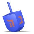 Blue dreidel icon, realistic style