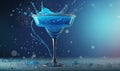 a blue drink with a splash of water on the rim Royalty Free Stock Photo