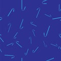 Blue Drinking plastic straw icon isolated seamless pattern on blue background. Vector Illustration Royalty Free Stock Photo