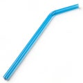 Blue drinking straw isolated on white background Royalty Free Stock Photo