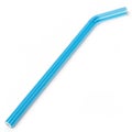 Blue drinking straw isolated on white background Royalty Free Stock Photo