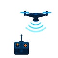 blue drone and controller ilutration