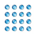 Blue drop finance icons