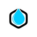 Blue Drop Water Hexagon Shape Logo Template Illustration Design. Vector EPS 10