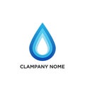 Blue droplet logo design features a stylized water drop composed of three Royalty Free Stock Photo