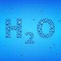 Blue drops H2O lettering