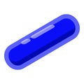 Blue drug capsule icon, isometric style