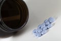 Blue drug pills Royalty Free Stock Photo