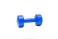 Blue dumbbell isolate on white background