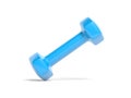 Blue dumbbell isolated on white background.