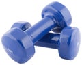 Blue dumbbells isolated