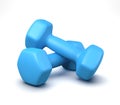 Blue Dumbbells Isolated on White Background Royalty Free Stock Photo