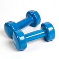 Blue dumbbells Royalty Free Stock Photo