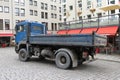 Blue dump truck