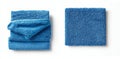 A blue duster microfiber cloth for cleaning is shown in closeup on a background Royalty Free Stock Photo