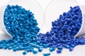 2 blue dyed polymer resins Royalty Free Stock Photo