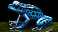 Blue dyeing dart frog Dendrobates tinctorius azureus. AI Generative