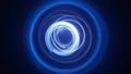 Blue dynamic light circles long exposure lightpainting Royalty Free Stock Photo