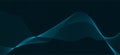 Blue dynamic soundwave for creative header background. Bright equalizer texture pattern. Line blend audio motive
