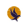 blue eagle twilight sun icon logo