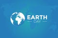 Blue Earth Day Vector Illustration Background with Globe Royalty Free Stock Photo