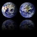 Blue Earth Eastern and Western Hemispheres Royalty Free Stock Photo