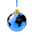 Blue earth fir-tree toy is on a white background Royalty Free Stock Photo