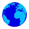 Blue Earth globe isolated on white background. Royalty Free Stock Photo