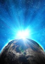 Blue earth in space Royalty Free Stock Photo