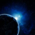 Blue earth in space Royalty Free Stock Photo