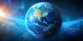 Blue Earth in Space with Colorful Gradient Royalty Free Stock Photo