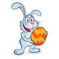 Blue easter bunny with egg Royalty Free Stock Photo