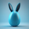 Blue easter egg with bunny ears. Easter funny bunny. Easter egg variation. Royalty Free Stock Photo