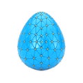 Blue Easter Egg Decorated bu Golden Spheres. 3d Rendering