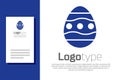 Blue Easter egg icon  on white background. Happy Easter. Logo design template element. Vector Royalty Free Stock Photo