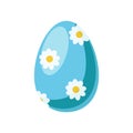 Blue Easter egg isolated on white background Royalty Free Stock Photo
