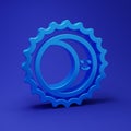 Blue Eclipse of the sun icon isolated on blue background. Total sonar eclipse. Minimalism concept. 3D render Royalty Free Stock Photo