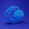 Blue Eclipse of the sun icon isolated on blue background. Total sonar eclipse. Minimalism concept. 3D render Royalty Free Stock Photo