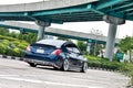 Blue ECO Car Sedan in VIP Style Royalty Free Stock Photo