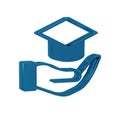 Blue Education grant icon isolated on transparent background. Tuition fee, financial education, budget fund, scholarship