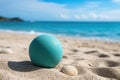 Blue Egg on Sandy Beach Royalty Free Stock Photo