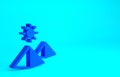 Blue Egypt pyramids icon isolated on blue background. Symbol of ancient Egypt. Minimalism concept. 3d illustration 3D