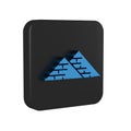 Blue Egypt pyramids icon isolated on transparent background. Symbol of ancient Egypt. Black square button.