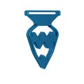 Blue Egyptian vase icon isolated on transparent background. Symbol of ancient Egypt.