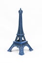 Blue Eiffel Tower model, isolated on white background Royalty Free Stock Photo