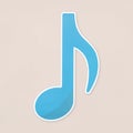 Blue eighth notes icon isolated