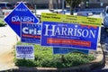 Blue Election vote sign Voting Shawn Harrison fir State House District 63 Royalty Free Stock Photo